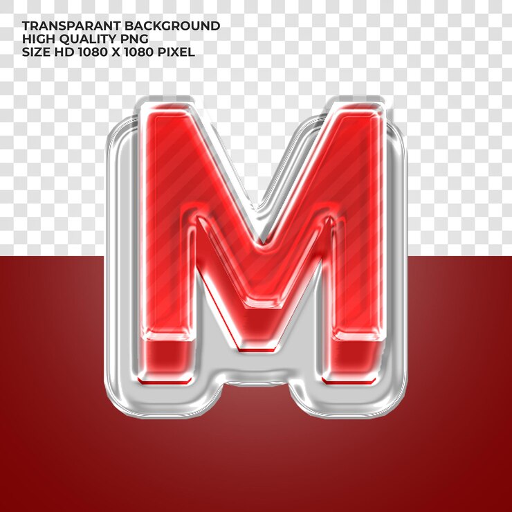 PSD Gratis 3d red alphabet letter
