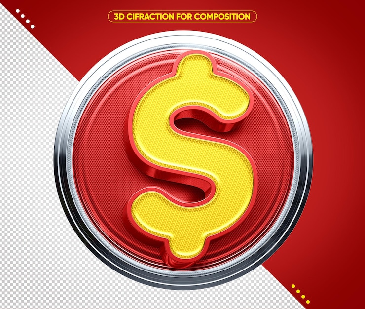 PSD Gratis 3d red cipher icon for sales