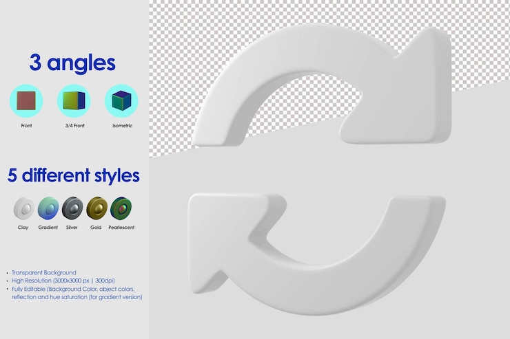 PSD Gratis 3d refresh icon