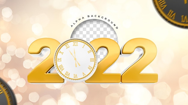 3d rend 2022 label voor logo 3d 2022 samenstelling