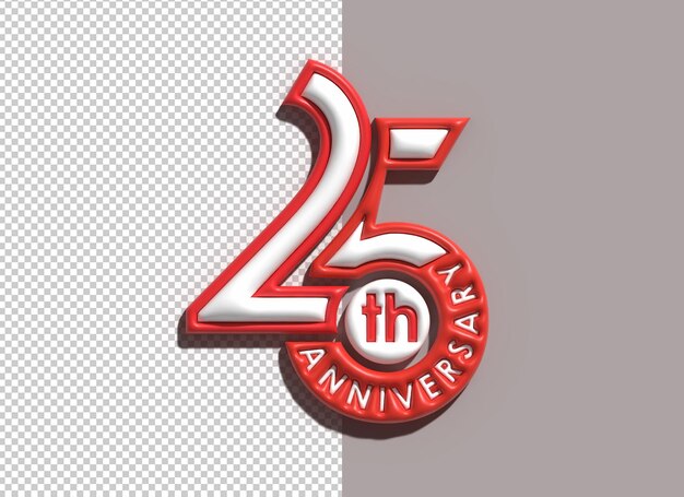 3D Render 25th Years Anniversary Celebration 3d illustration design