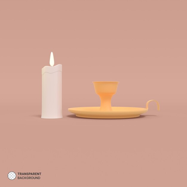 3D Render aislar icono de vela
