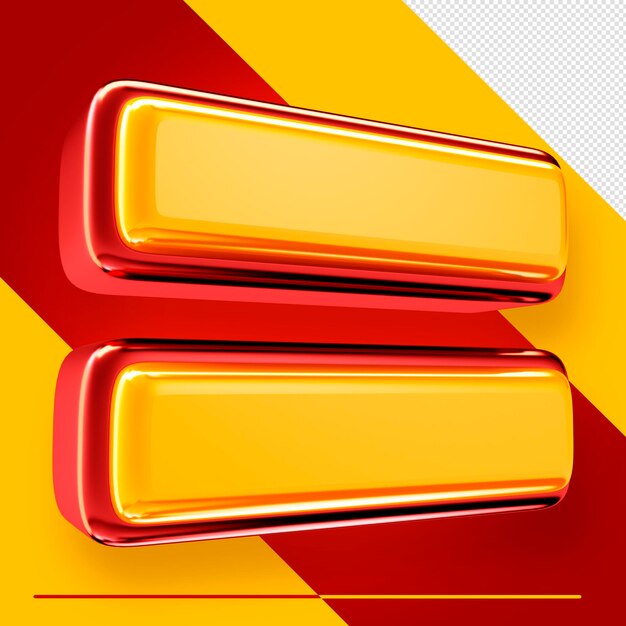 3d render alfabeto rojo y amarillo para composiciones