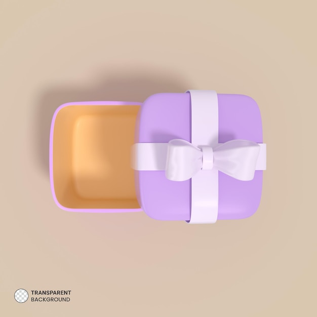 3d render icono de caja de regalo aislado