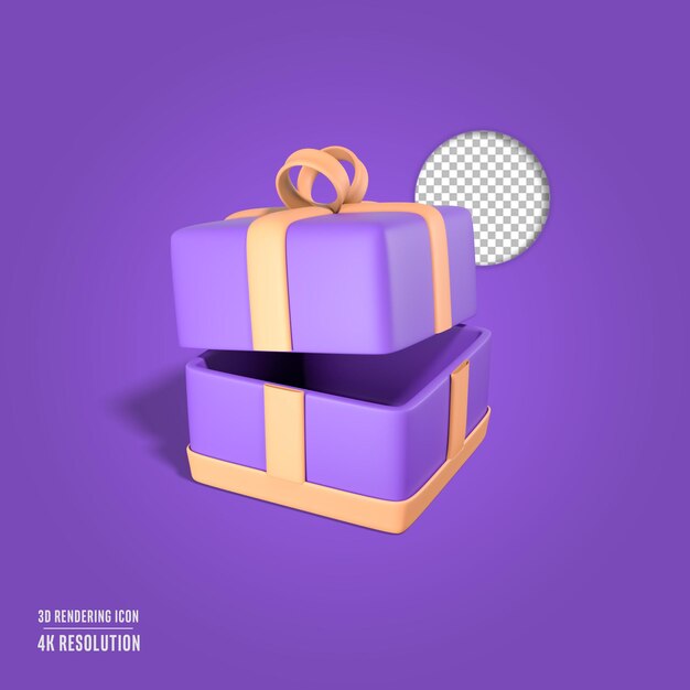 3D render illustratie geschenkdoos geïsoleerd pictogram