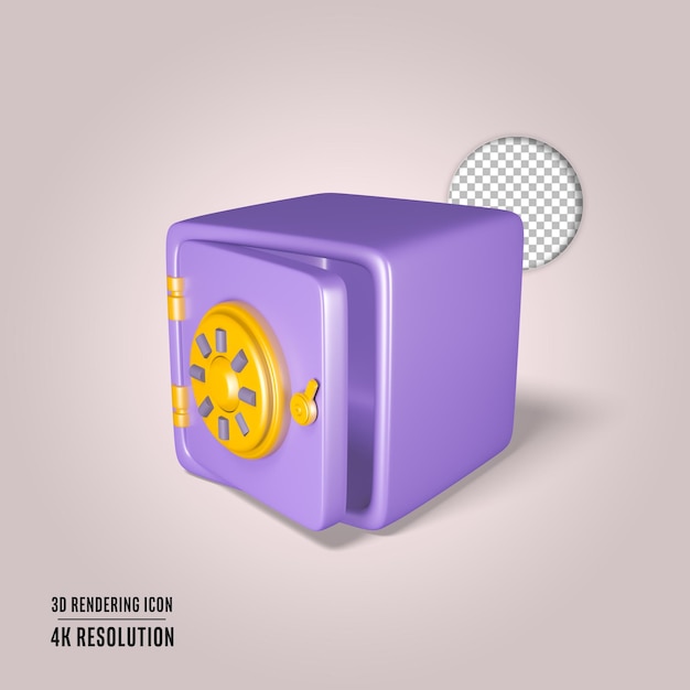 3D render illustratie veilig geld locker geïsoleerd icon