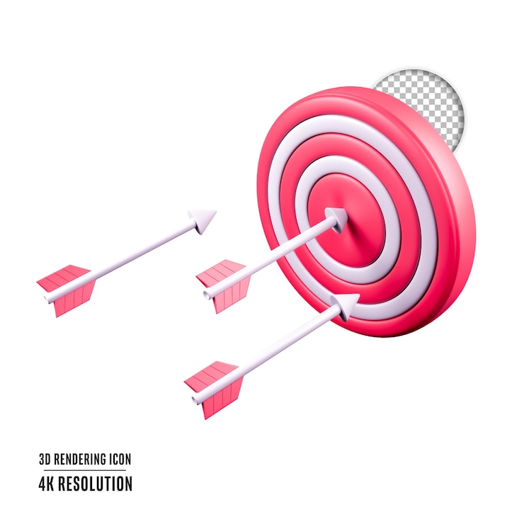 PSD Gratis 3d render illustration target board isolated icon