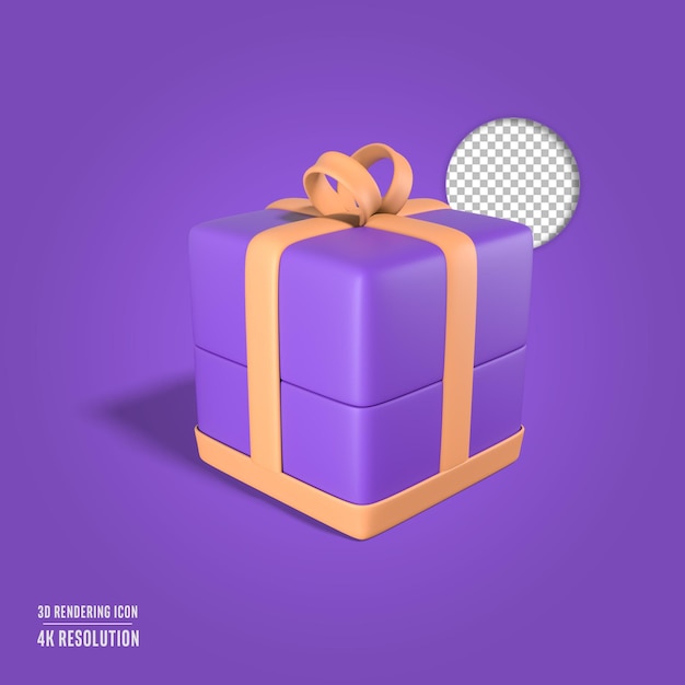 3d render ilustración caja de regalo icono aislado