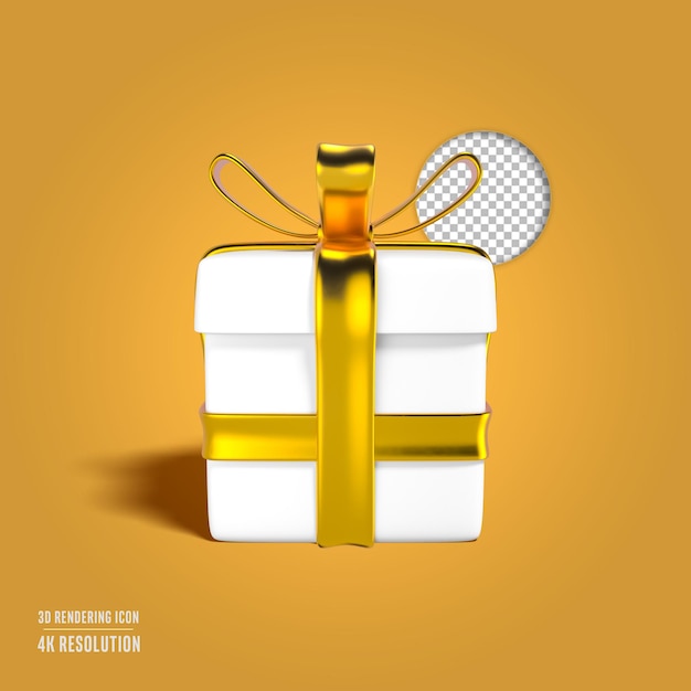 3d render ilustración caja de regalo icono aislado