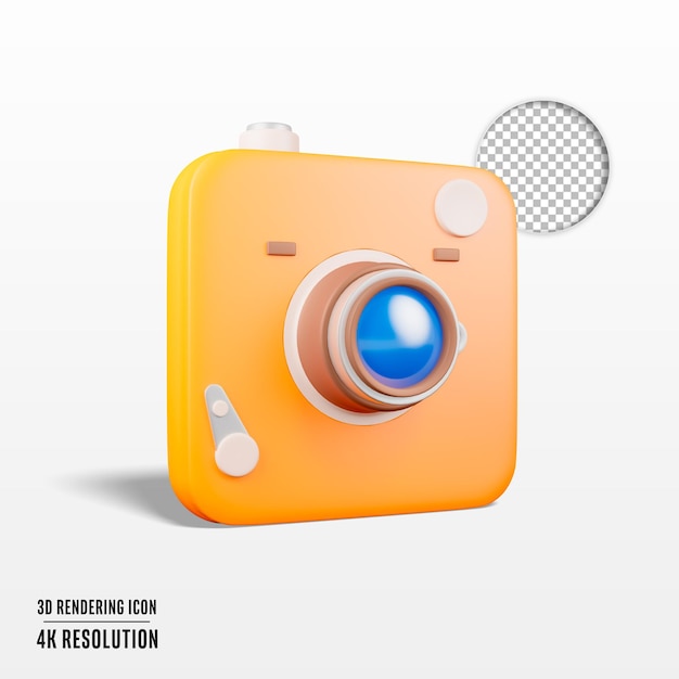 3d render ilustración cámara icono aislado