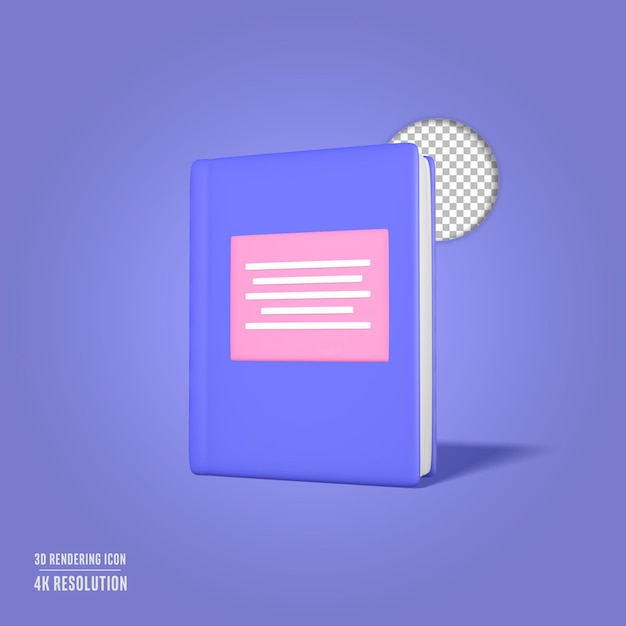 PSD gratuito 3d render ilustración libro icono aislado