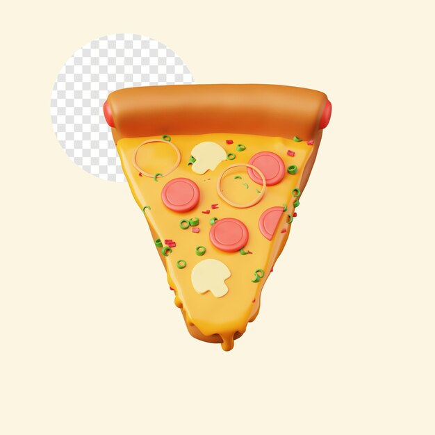 3d render ilustración Pizza icono aislado