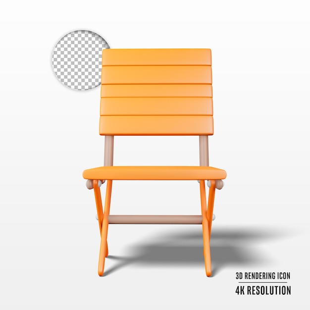 3d render ilustración silla icono aislado