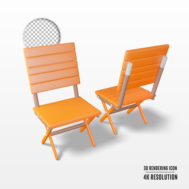 3d render ilustración silla icono aislado
