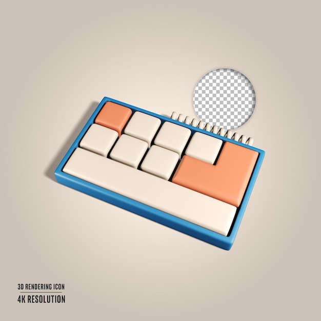PSD gratuito 3d render ilustración teclado icono aislado