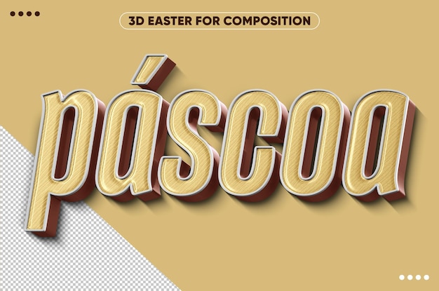 3d render logo de pascua realista
