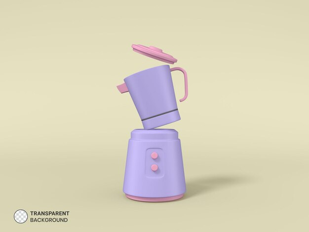 3d render Mini licuadora icono aislado