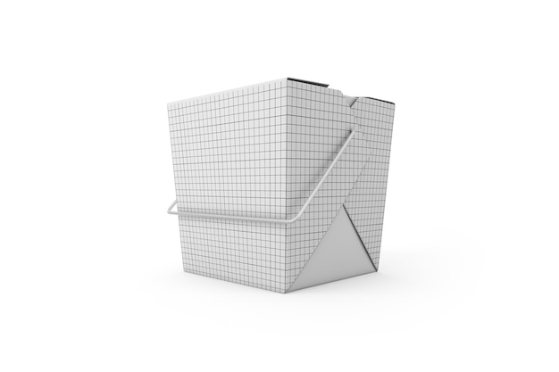 A 3D Render of a White Takeout Container