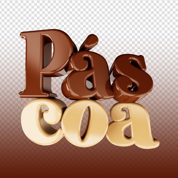 3d render palabra Pascua sello promocional Pascua en las redes sociales de Brasil