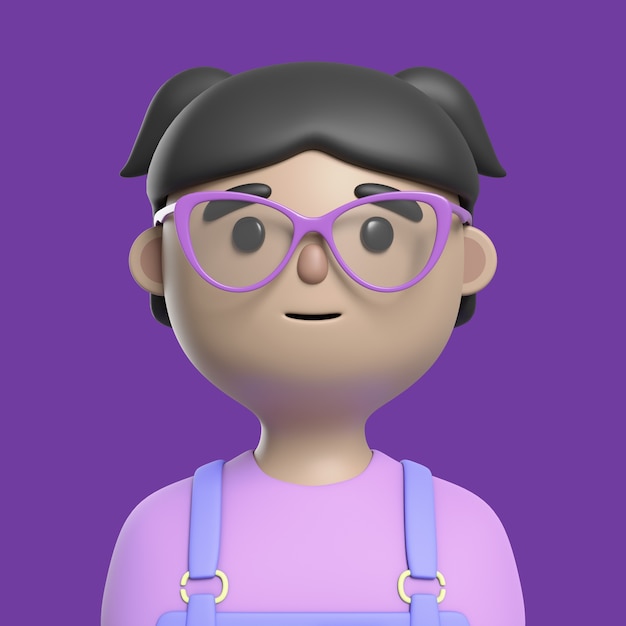 Gratis PSD 3d render van avatar karakter