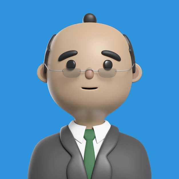 Gratis PSD 3d render van avatar karakter