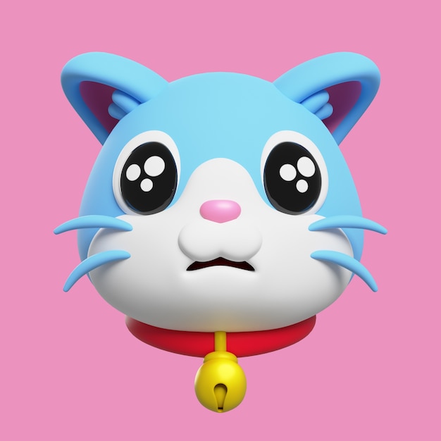 Gratis PSD 3d render van kattenemoji