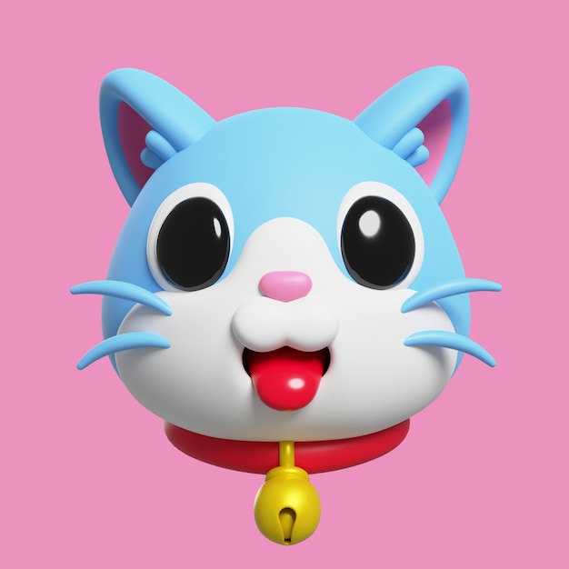 Gratis PSD 3d render van kattenemoji