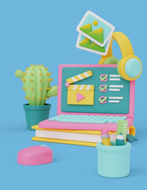 3D render van verticale grafisch ontwerp achtergrond