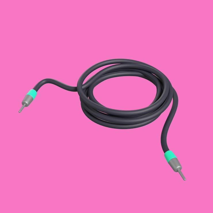 Gratis PSD 3d render van zwarte draad