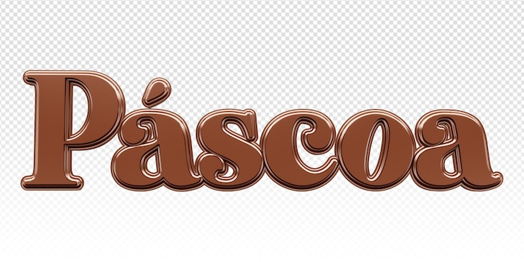 PSD gratuito 3d render word pasqua francobollo promozionale pasqua nei social media brasiliani