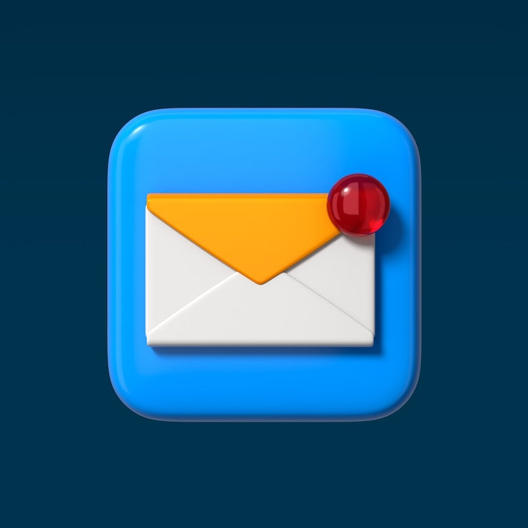 PSD gratuito 3d rendered email notification icon