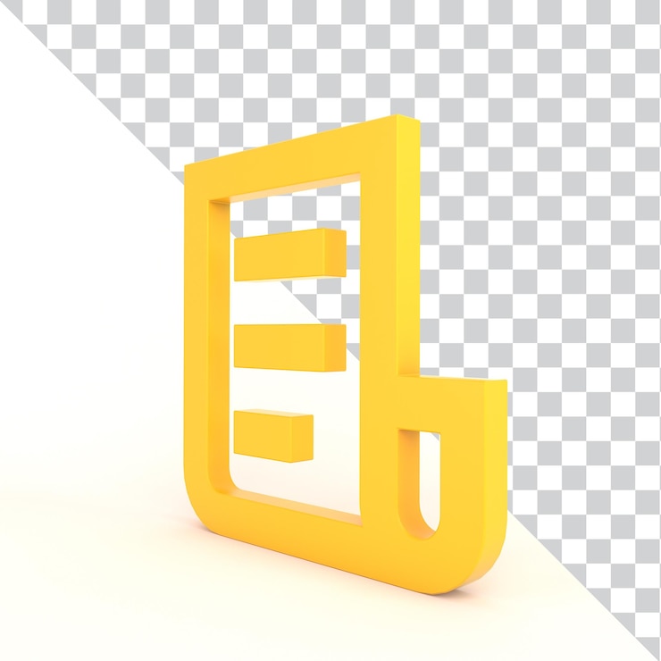 PSD Gratis 3d rendered yellow document icon
