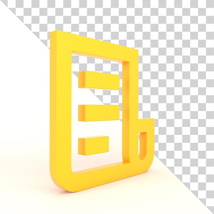 PSD gratuito 3d rendered yellow document icon