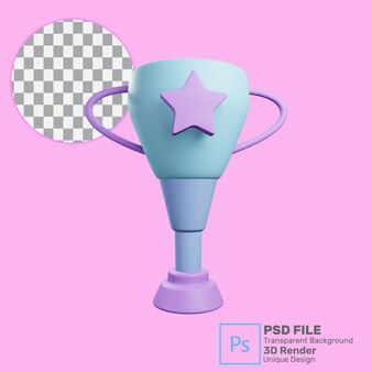 3d-rendering award icoon premium psd