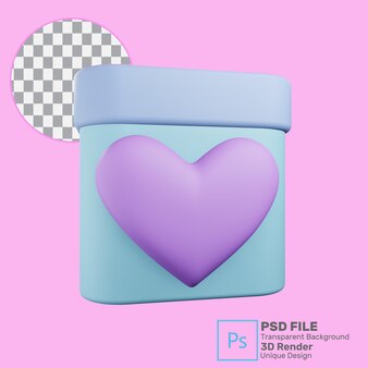 3d-rendering cadeau pictogram premium psd