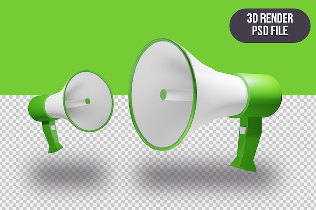3d-rendering groene megafoon maker