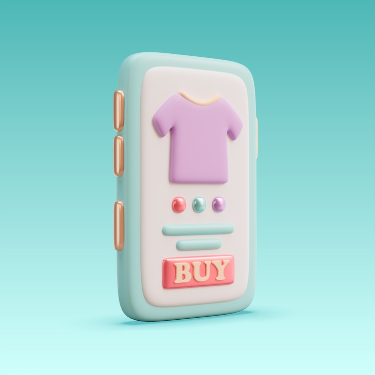 PSD Gratis 3d rendering of buy online icon