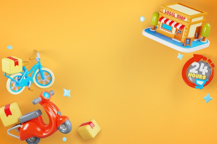 PSD Gratis 3d rendering of delivery sales background