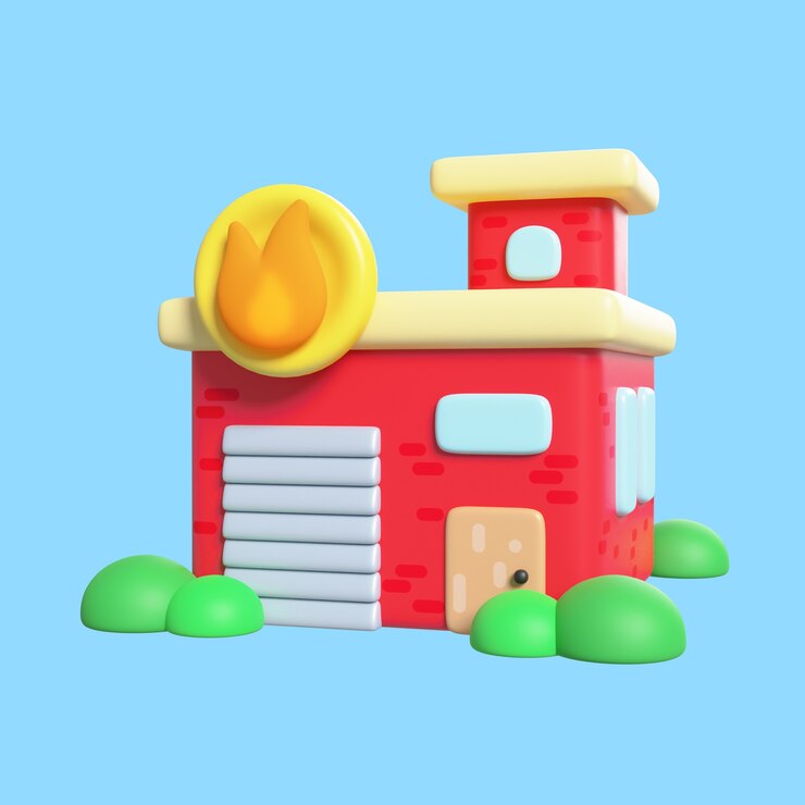 PSD Gratis 3d rendering of firefighter icon