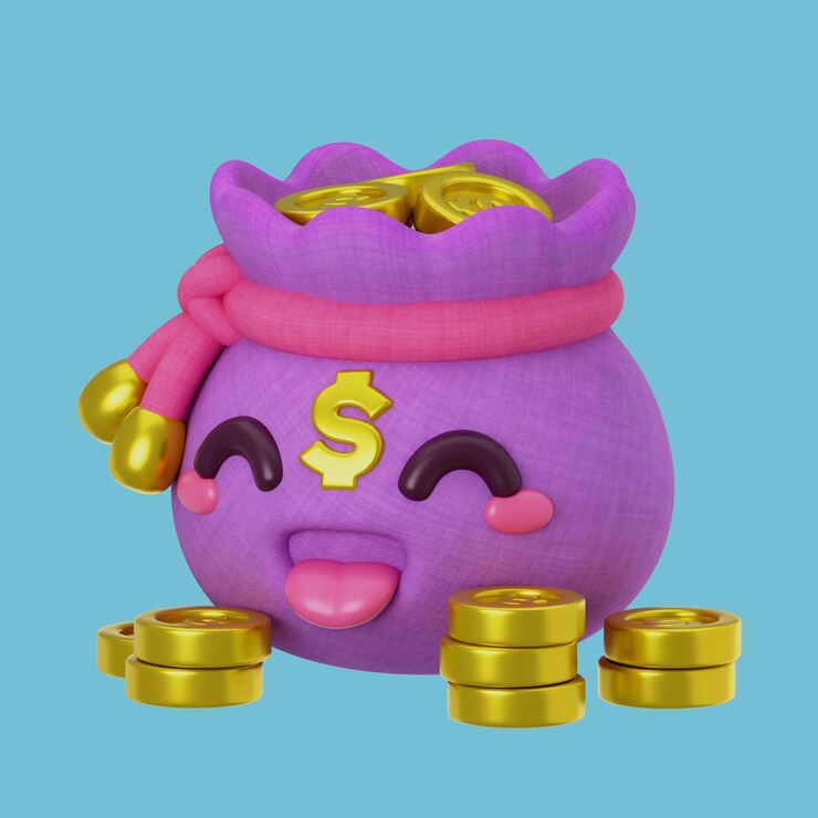 PSD Gratis 3d rendering of kawaii savings icon