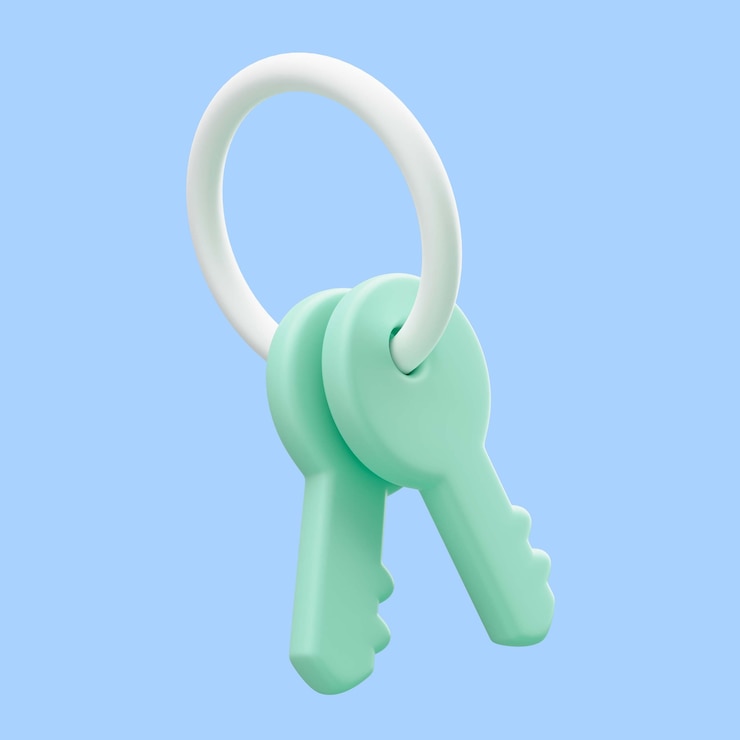 PSD Gratis 3d rendering of keys travel icon