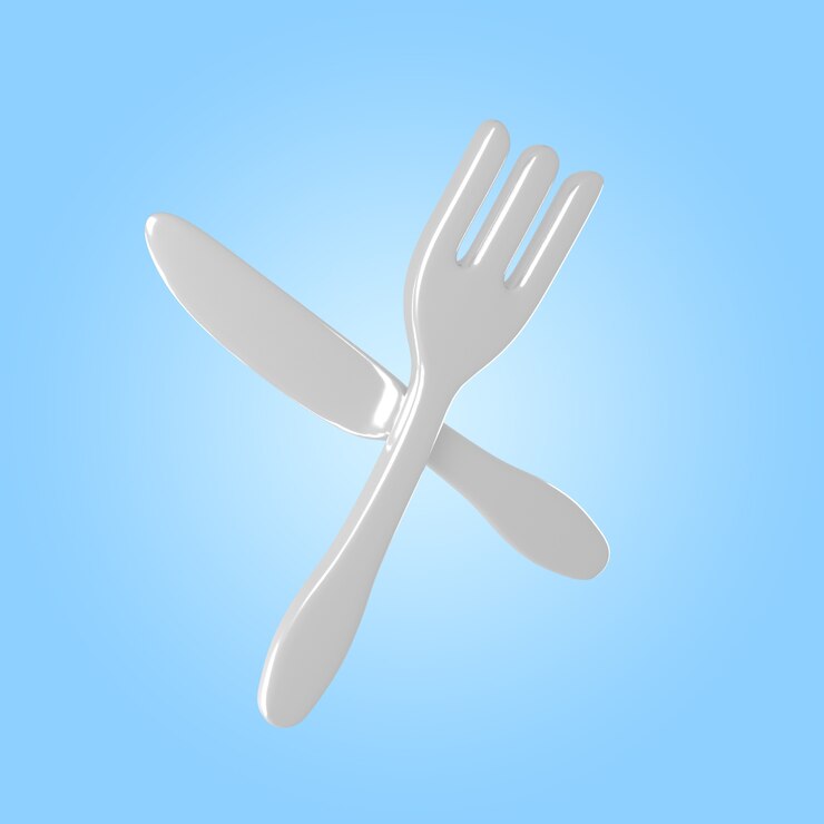 PSD Gratis 3d rendering of knife and fork