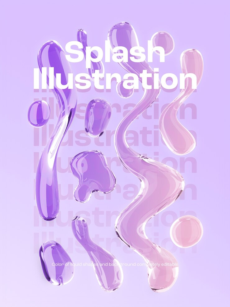 PSD Gratis 3d rendering of liquid shapes background