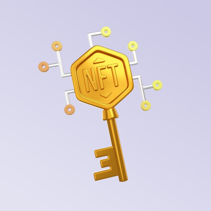 PSD Gratis 3d rendering of nft icon design