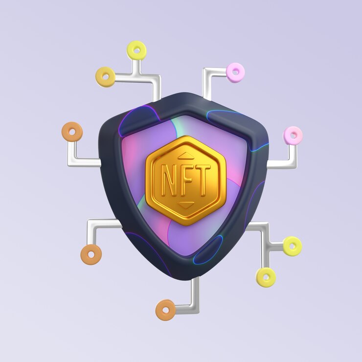 PSD Gratis 3d rendering of nft icon design