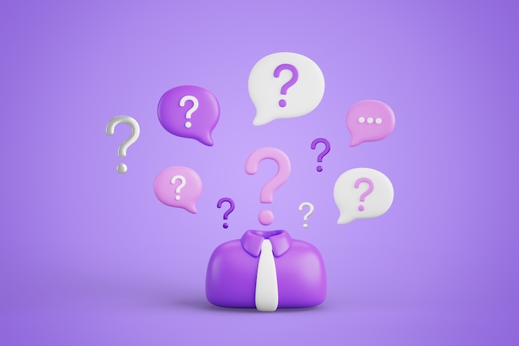 PSD Gratis 3d rendering of questions background