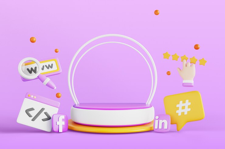 PSD Gratis 3d rendering of sales and marketing podium background