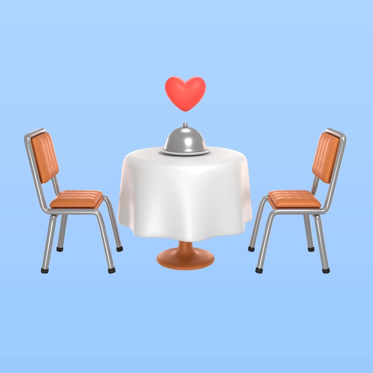 PSD Gratis 3d rendering of valentine's day table icon