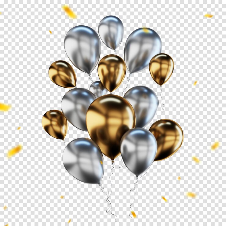 Gratis PSD 3d rendering van geïsoleerde ballonnen voor compositie kleurrijke ballonnen