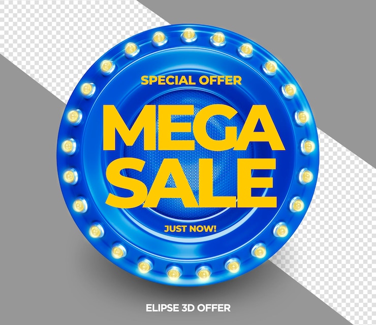 PSD gratuito 3d rendono ellisse mega offerte di vendita